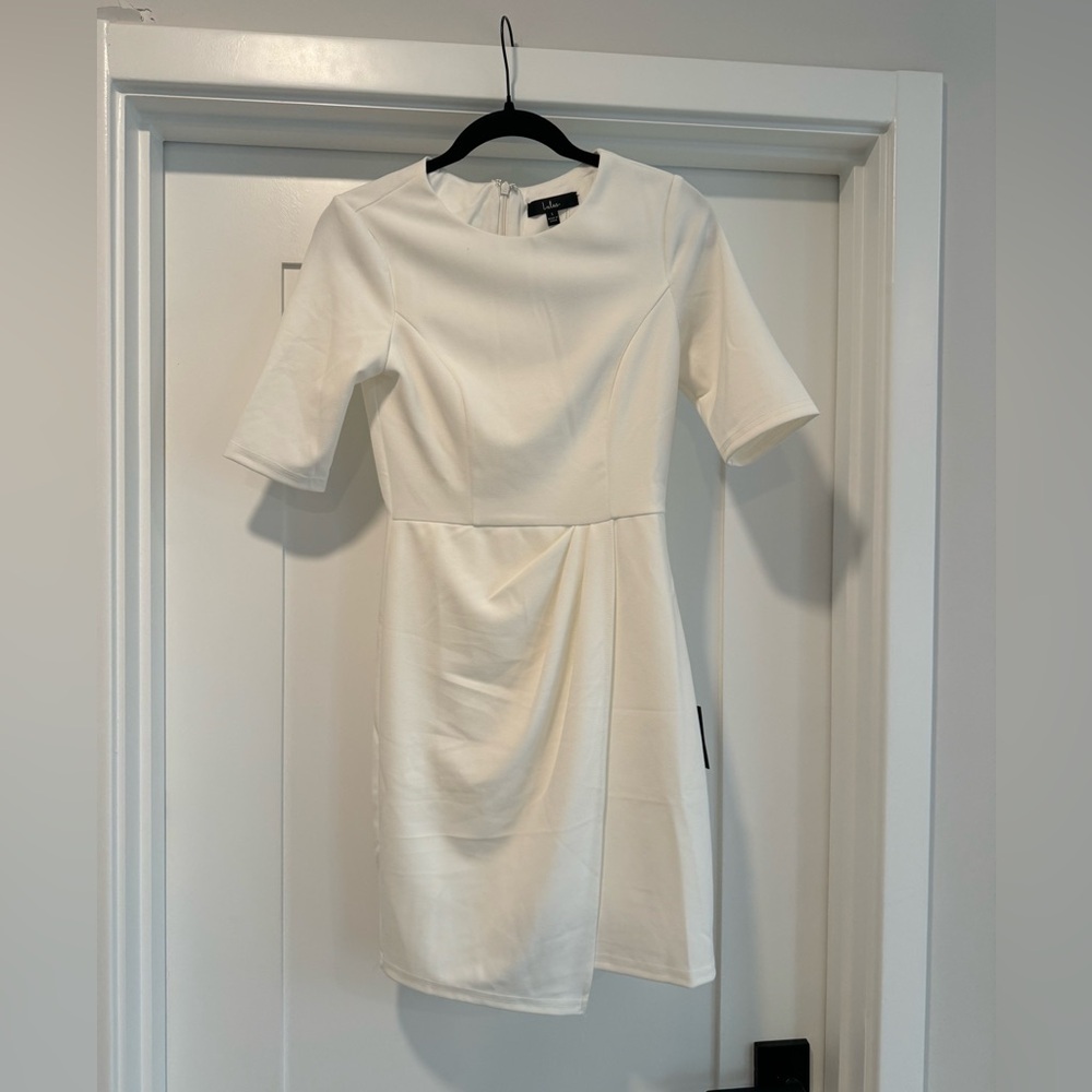 Lulu's White Mini Dress with Sleeves